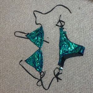 Blue/green Iridescent Sequin Mermaid Bikini